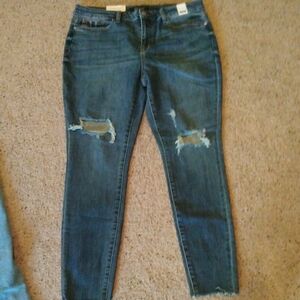 Judy Blue Dark Blue Distressed Skinny Jeans